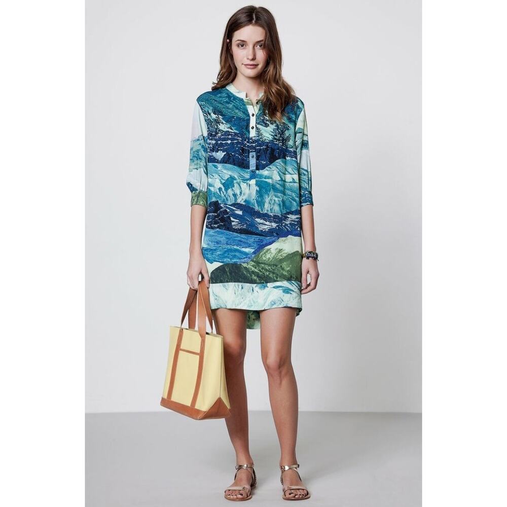 SAMSOE SAMSOE Adele Mountain Marble Print Shirt Dress Anthropologie S $268